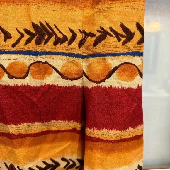 Vintage Maggy London Y2K Linen Blend Southwestern Tribal Aztec Boho Dress Size M - Picture 6 of 9